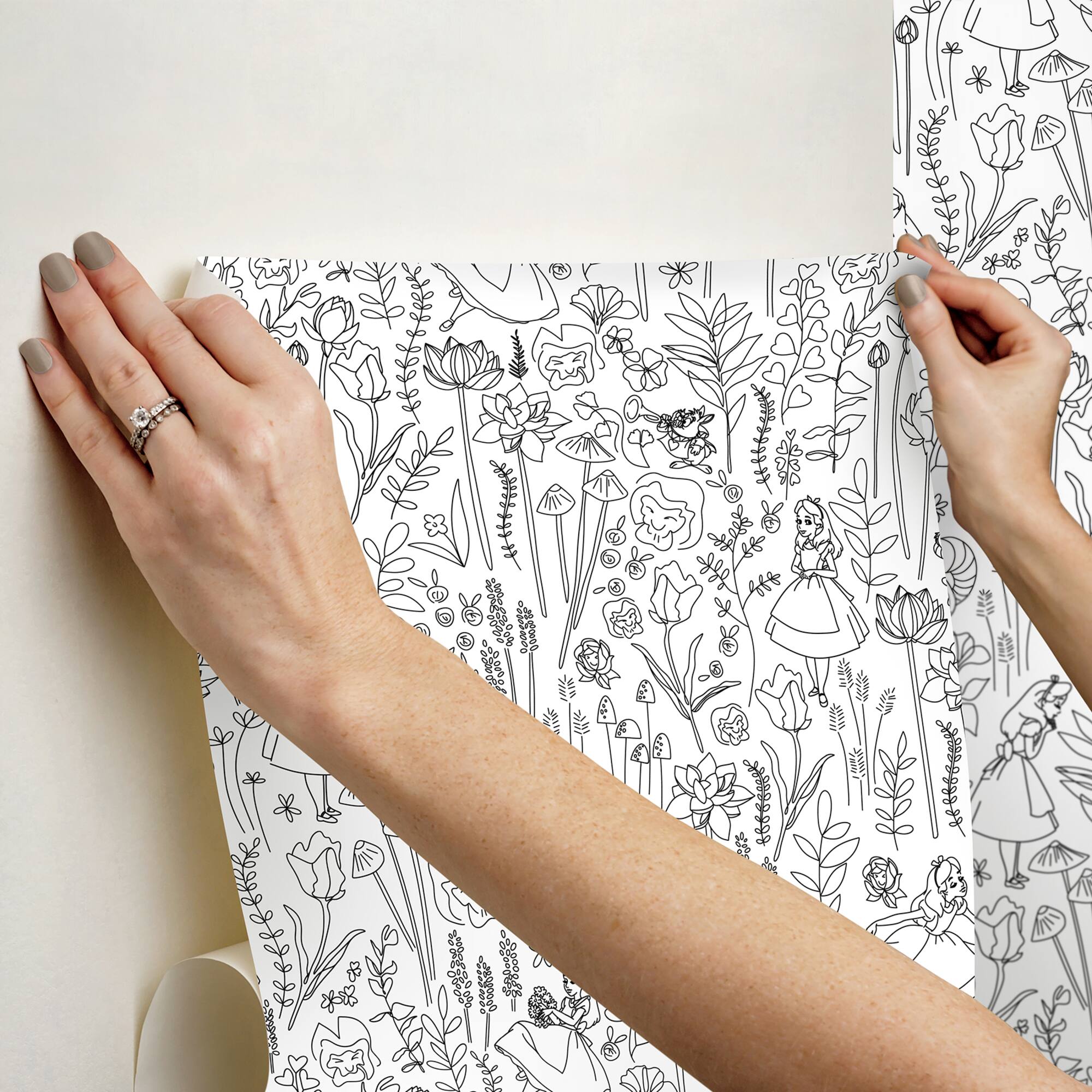 RoomMates Disney Alice in Wonderland Garden Peel & Stick Wallpaper